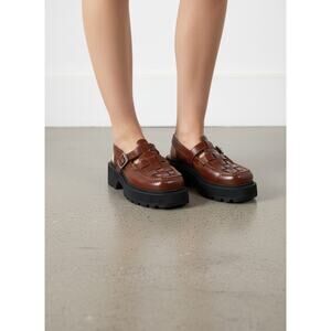 Jeffrey Campbell Crossed Fisherman Platform Sling Back Lug Sole Loafer, 7.5